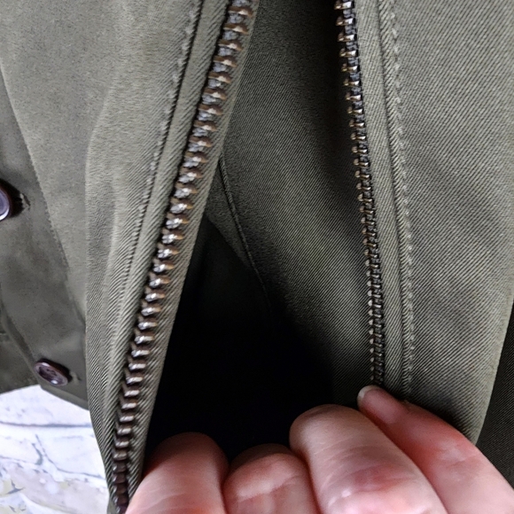 Banana Republic Zip Front Bomber Jacket Olive Green Size Small - Picture 8 of 13
